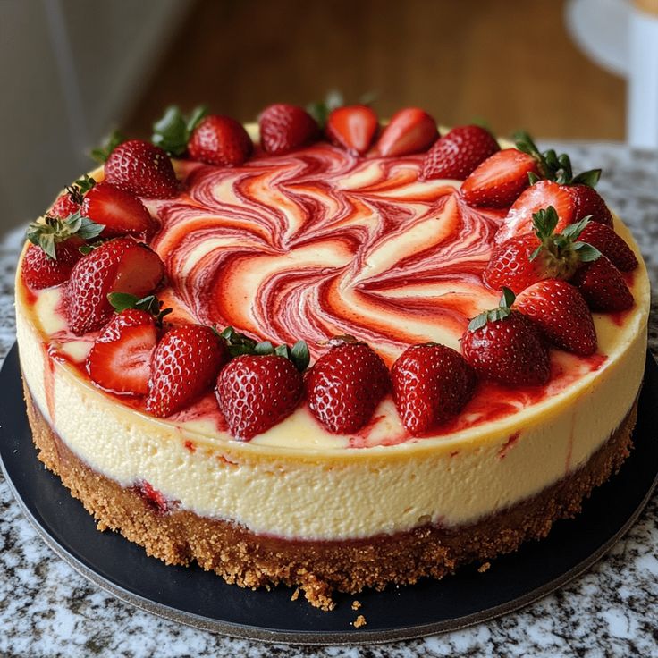 Strawberry Swirl Cheesecake