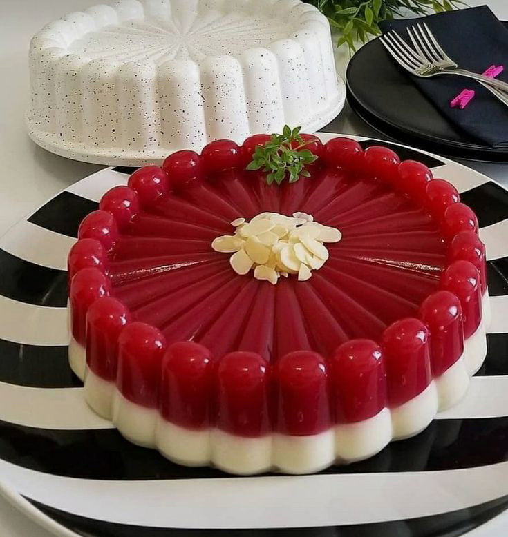 Red & White Almond Jelly Mold