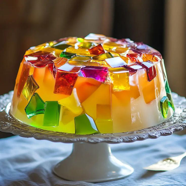 Stained Glass Jello Cake