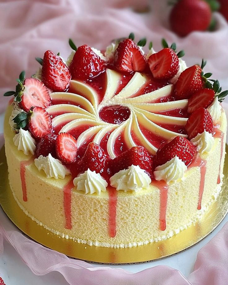 Strawberry Spiral Cheesecake