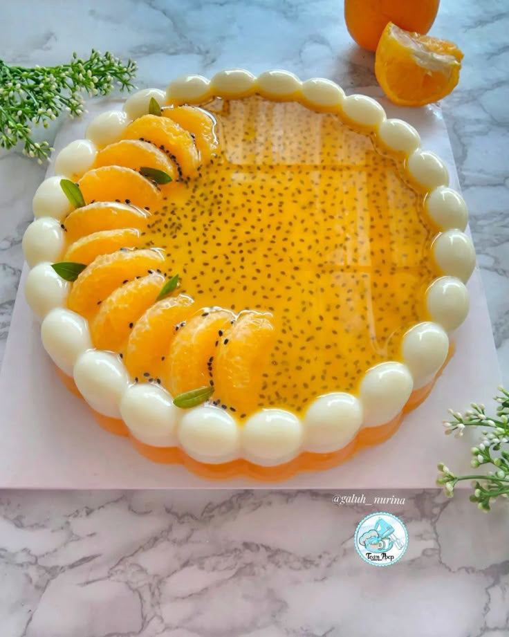 Mandarin Chia Mousse Cake