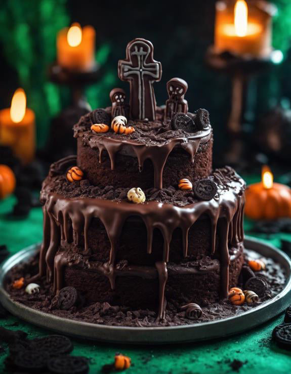 Chocolate Graveyard Tier Cake