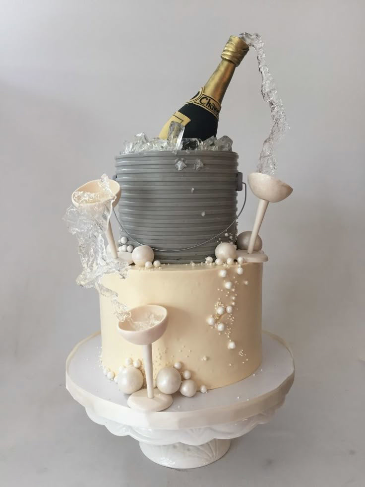 Champagne Splash Celebration Cake